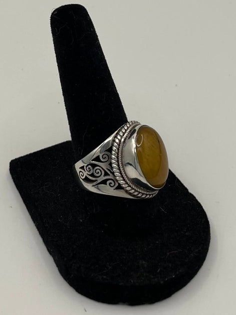 Tigers Eye Silver Ring