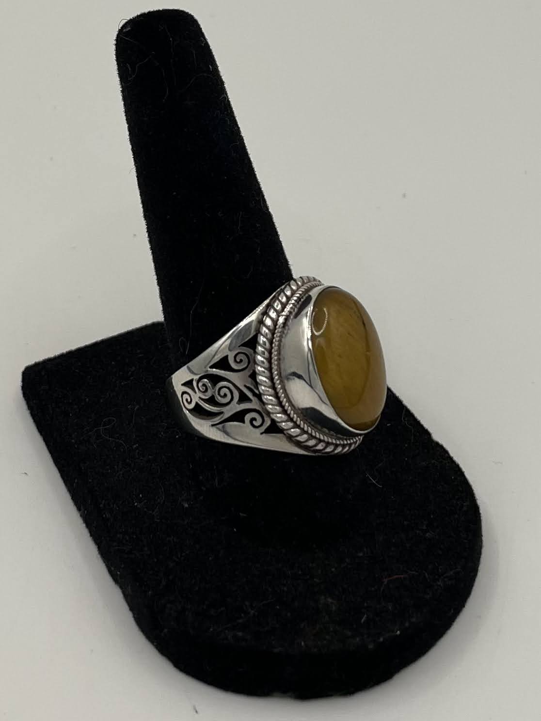 Tigers Eye Silver Ring