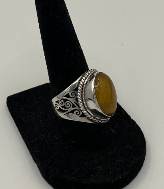 Tigers Eye Silver Ring