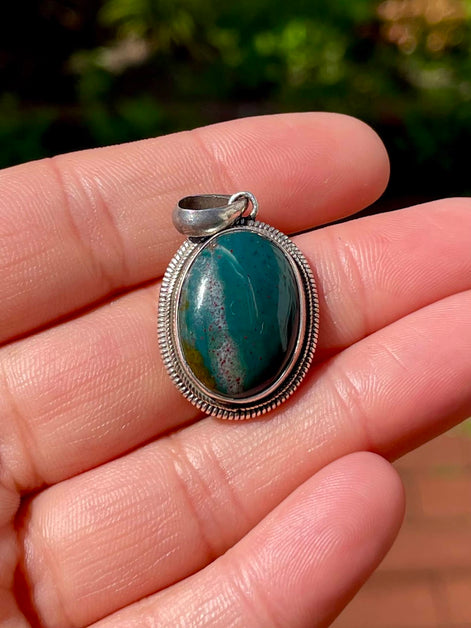 Bloodstone Silver Pendant