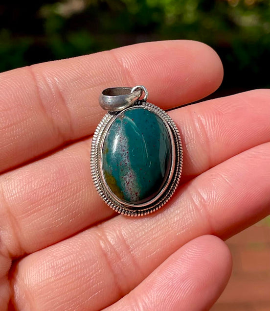 Bloodstone Silver Pendant