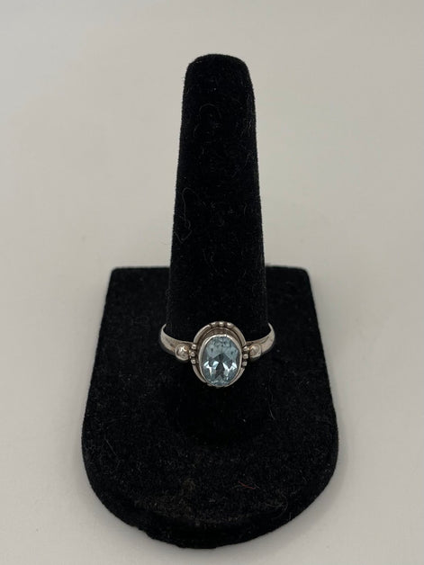 Blue Topaz Silver Ring