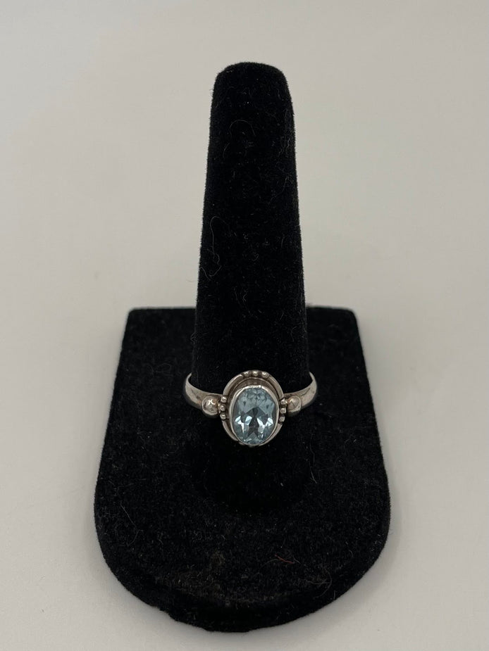 Blue Topaz Silver Ring