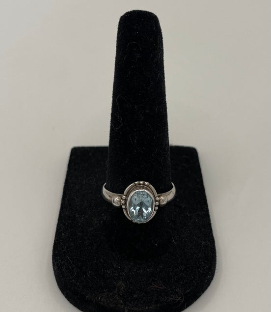 Blue Topaz Silver Ring