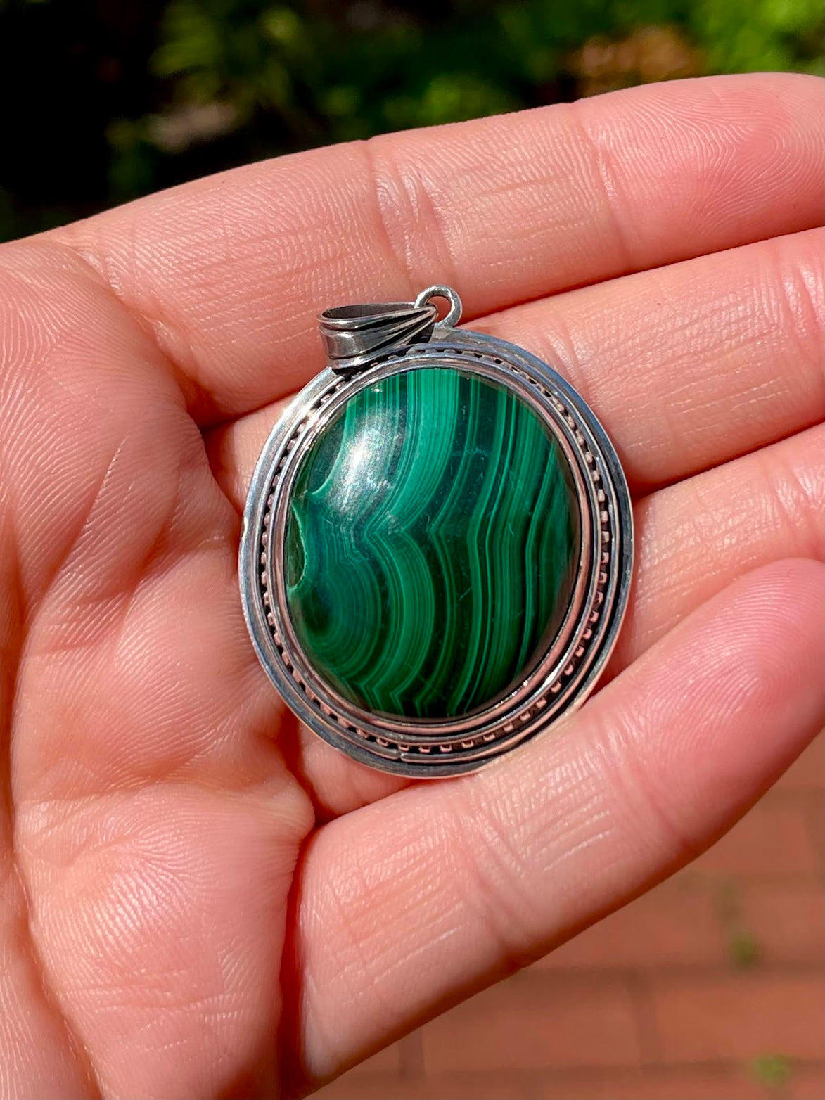 Malachite Silver Pendant