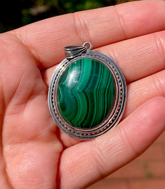 Malachite Silver Pendant
