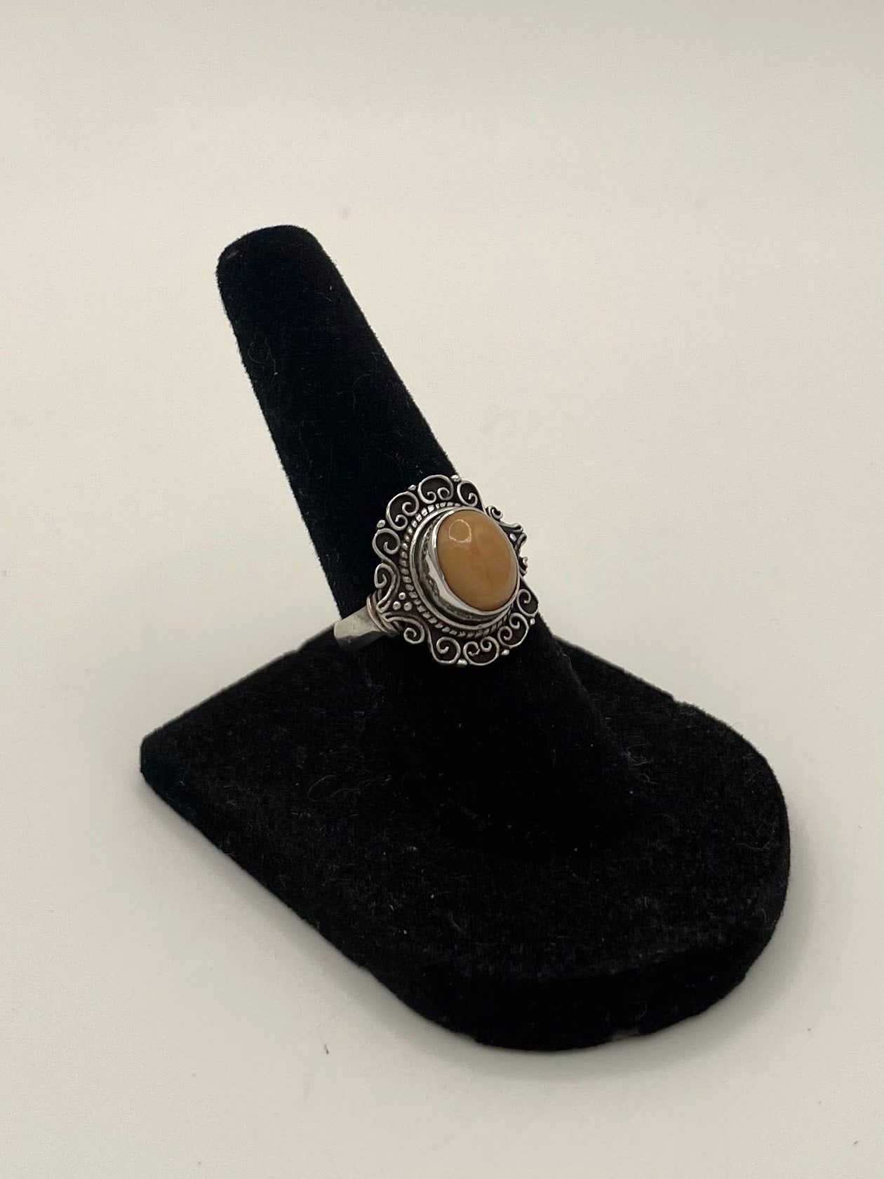 Pink Moonstone Silver Ring