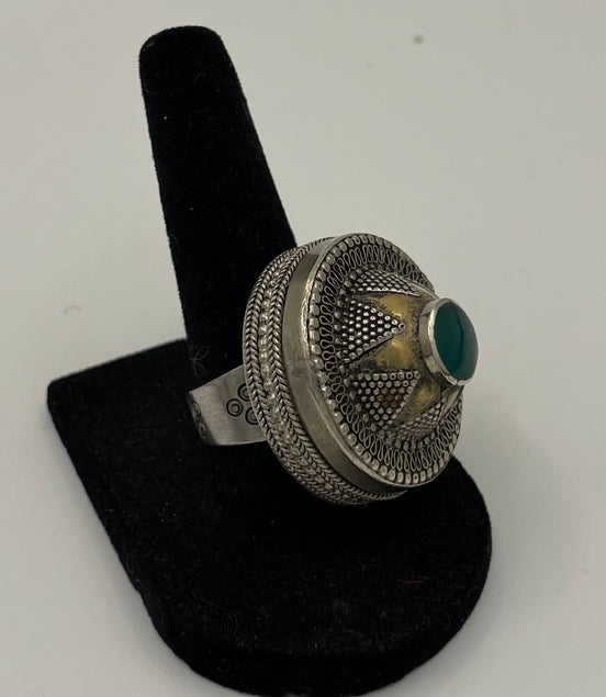 Antique Afghan Jade Silver Ring