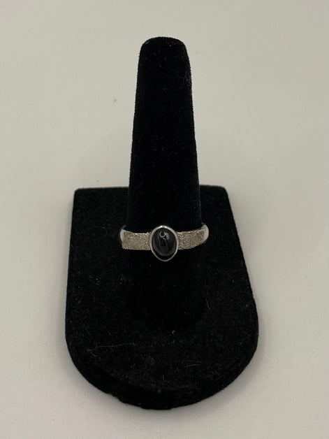 Black Star Sapphire Silver Ring