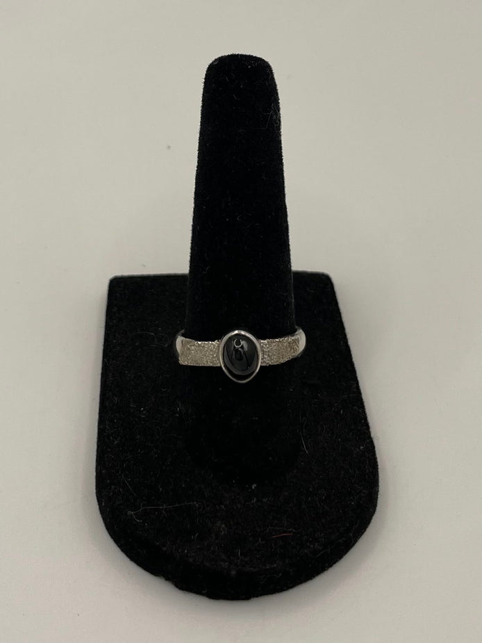 Black Star Sapphire Silver Ring