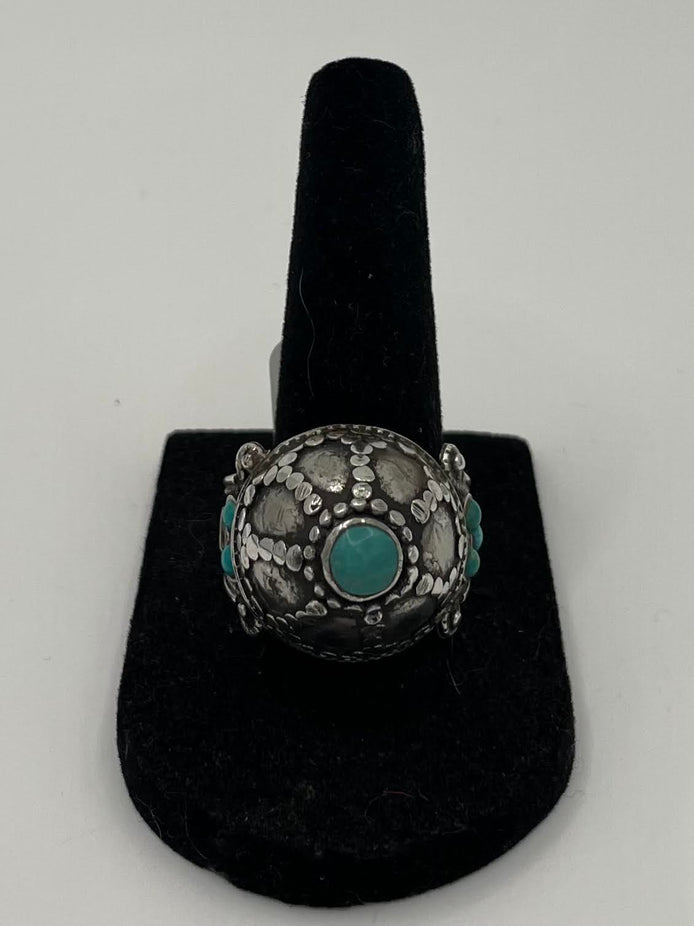 Antique Afghan Turquoise Silver Ring