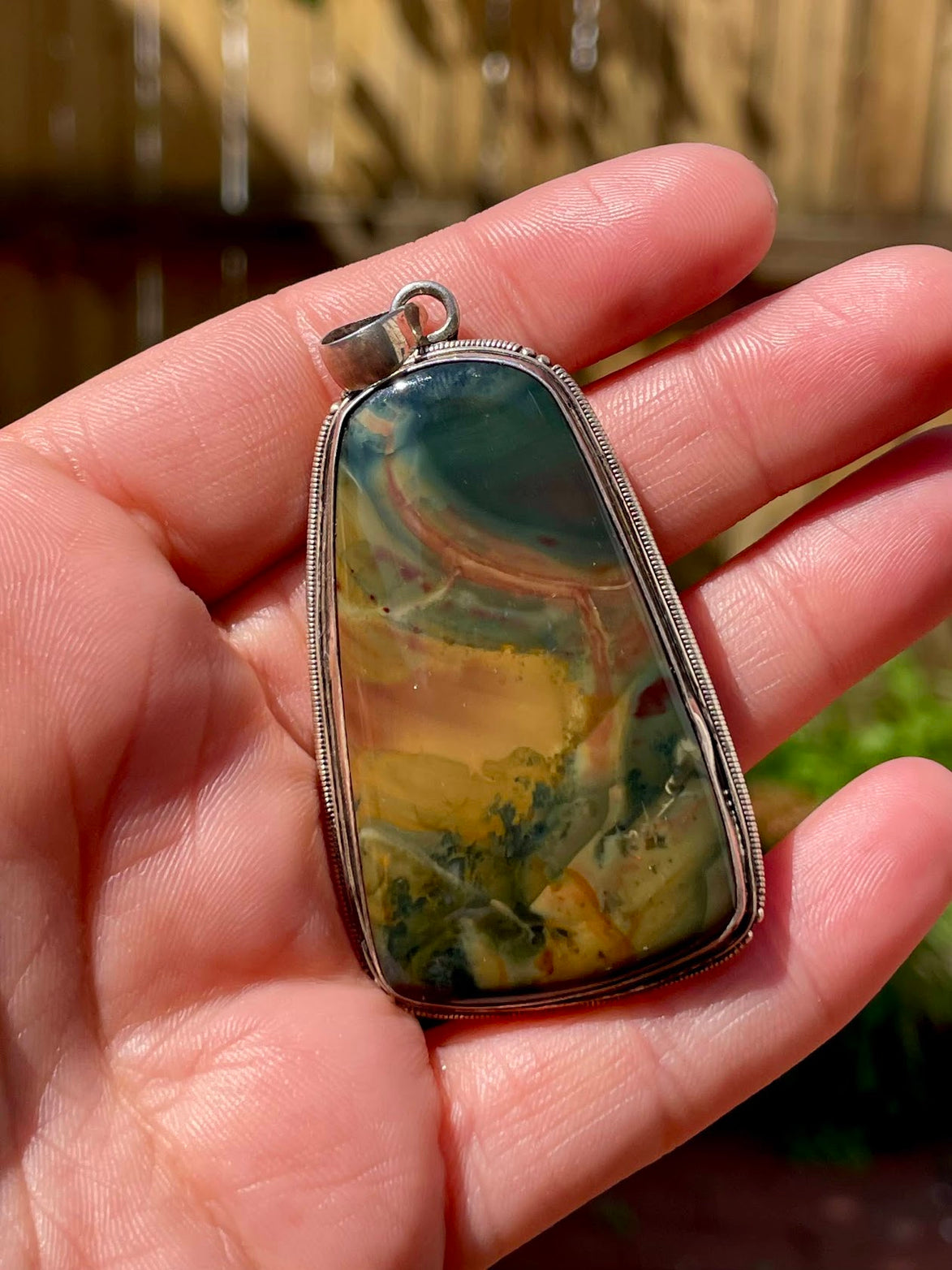 Jasper Silver Pendant