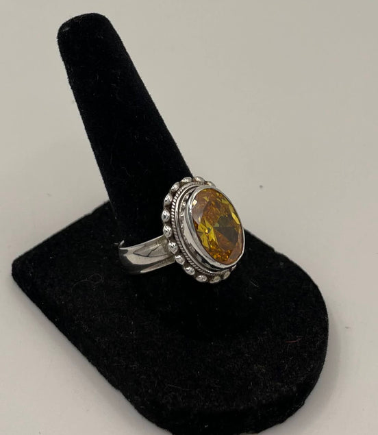 Citrine Silver Ring