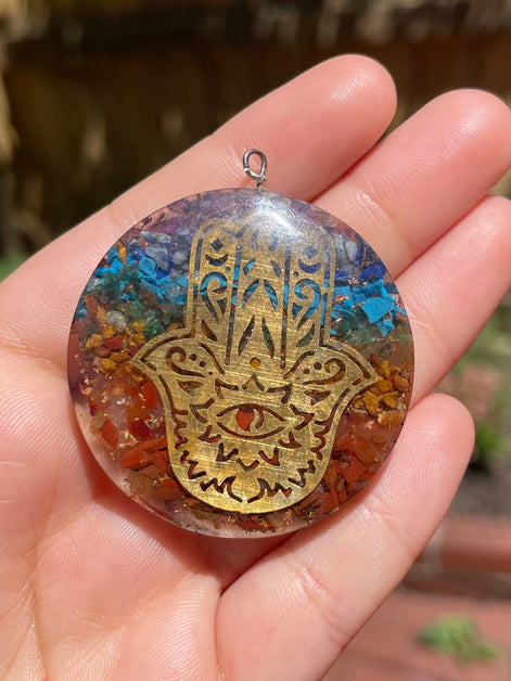 Rainbow Resin Pendent