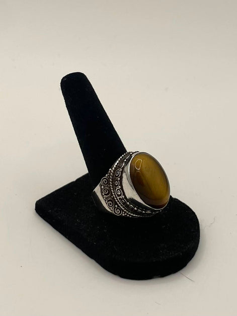 Tigers Eye Silver Ring