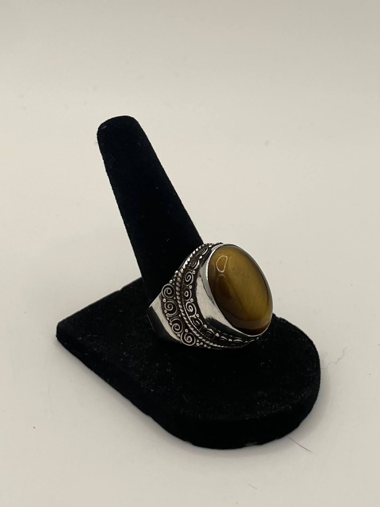 Tigers Eye Silver Ring