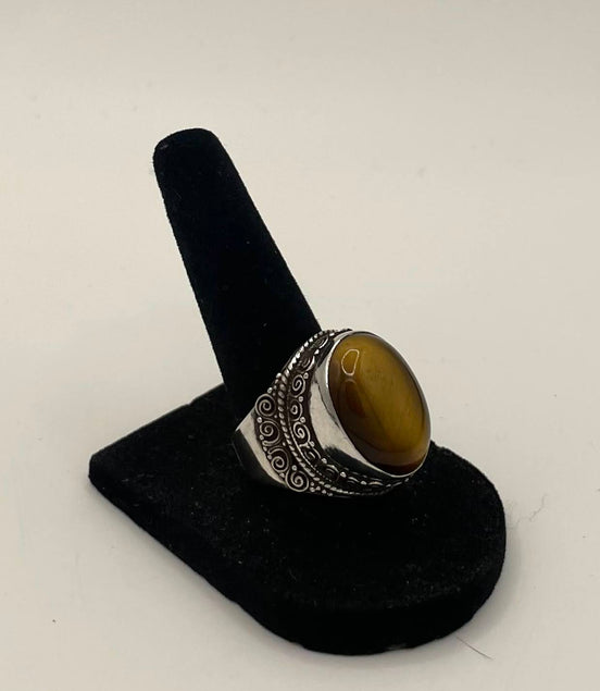 Tigers Eye Silver Ring