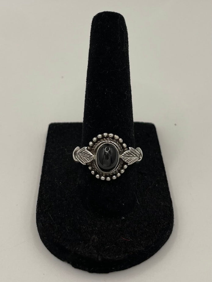 Black Star Sapphire Silver Ring