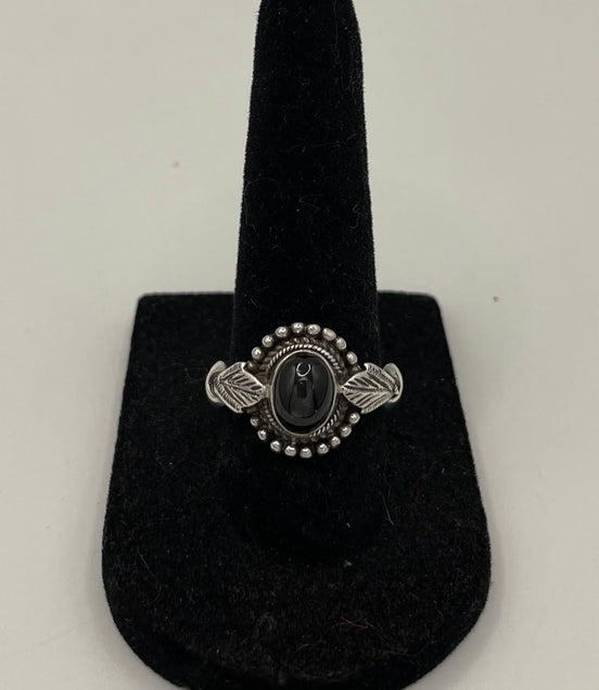 Black Star Sapphire Silver Ring