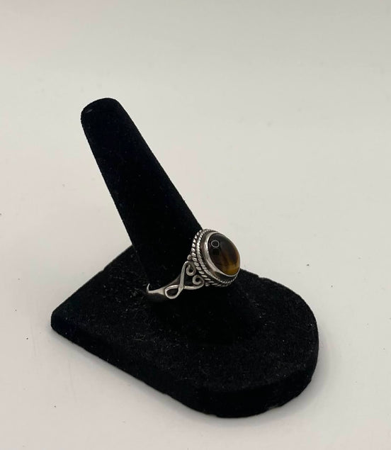 Tigers Eye Silver Ring
