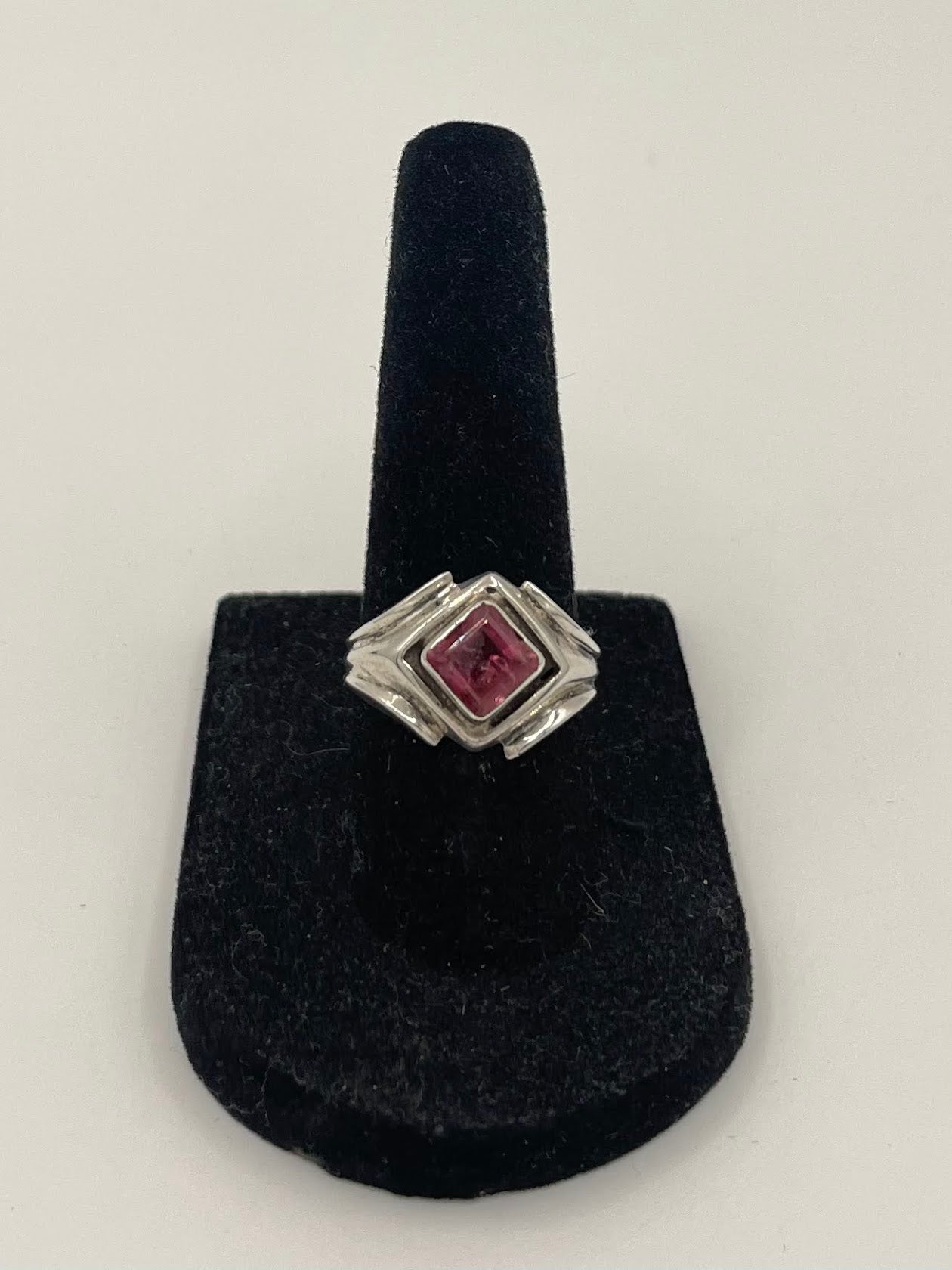 Pink Tourmaline Silver Ring