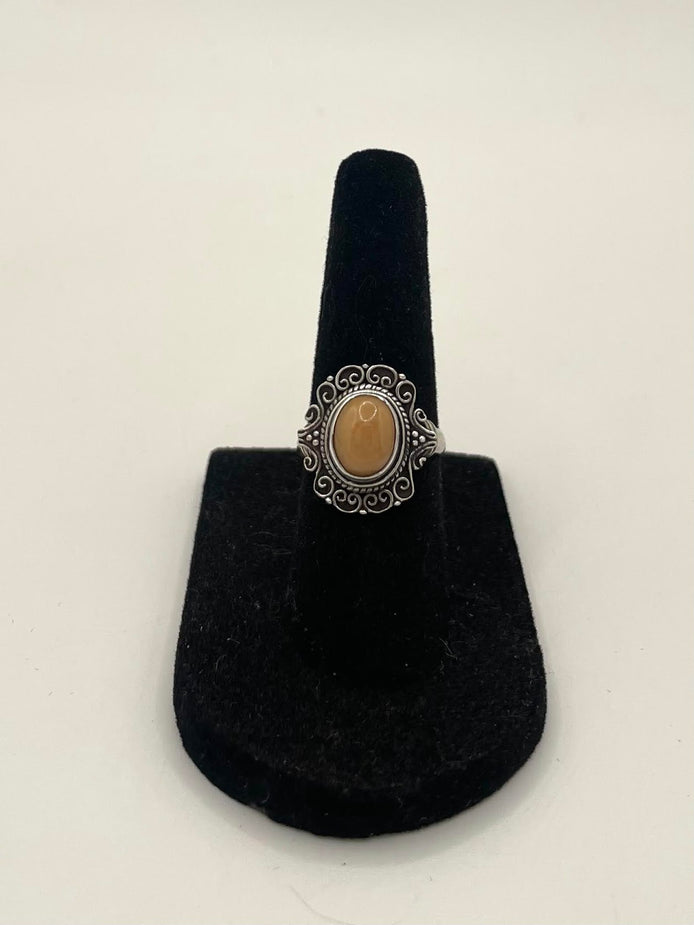 Pink Moonstone Silver Ring