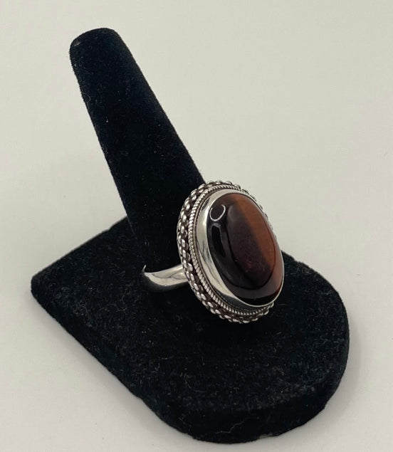 Tigers Eye Silver Ring