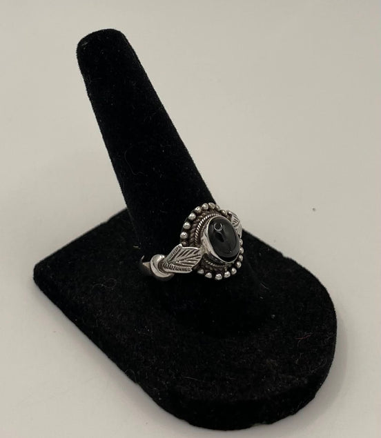 Black Star Sapphire Silver Ring