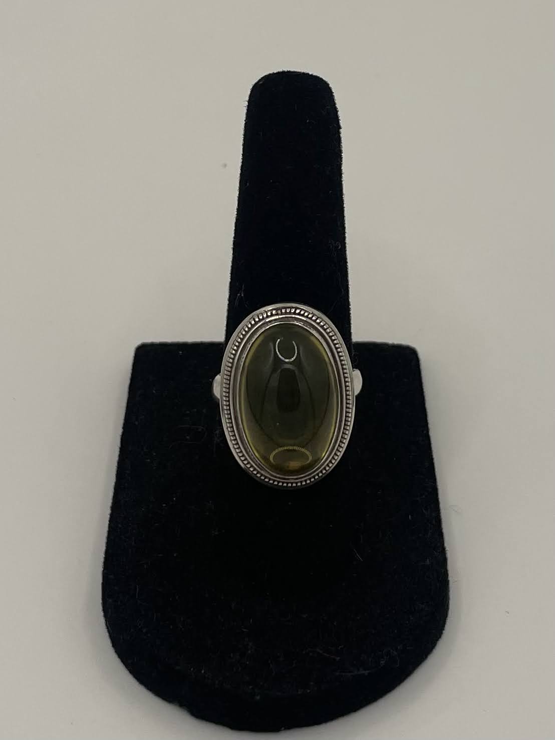 Yellow Quartz Silver Ring
