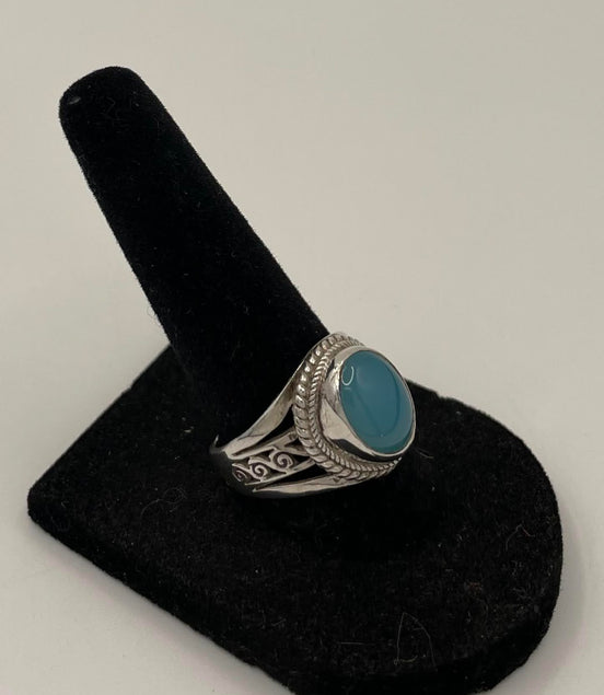 Chalcedony Silver Ring