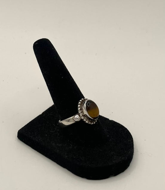 Tigers Eye Silver Ring