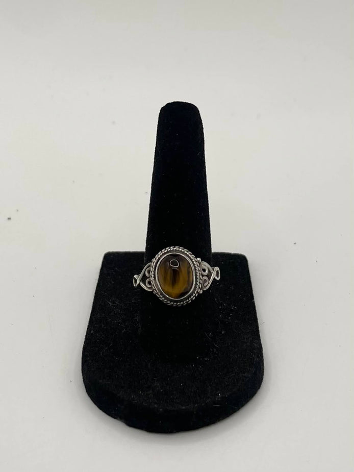 Tigers Eye Silver Ring