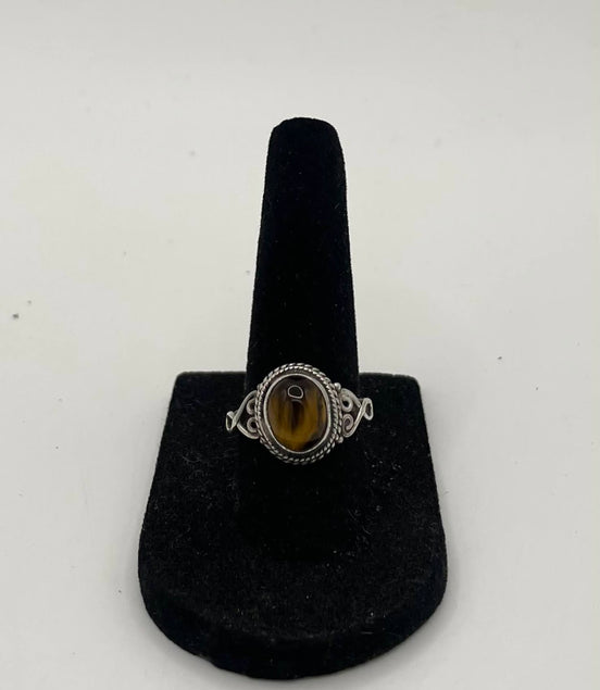 Tigers Eye Silver Ring