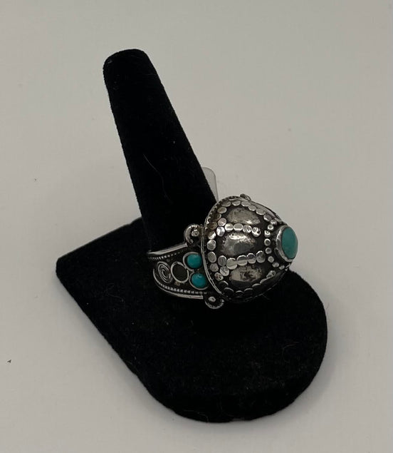Antique Afghan Turquoise Silver Ring
