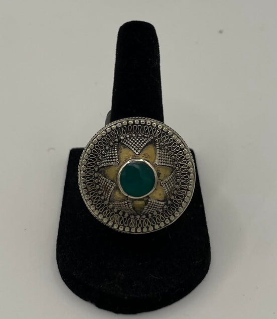 Antique Afghan Jade Silver Ring