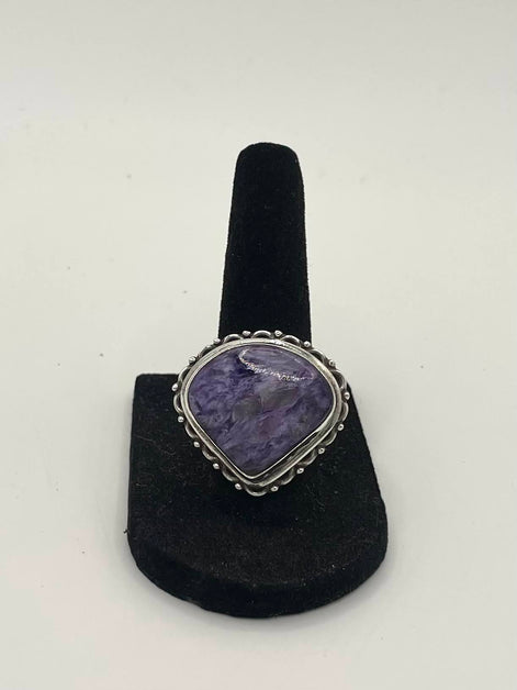 Charoite Silver Ring