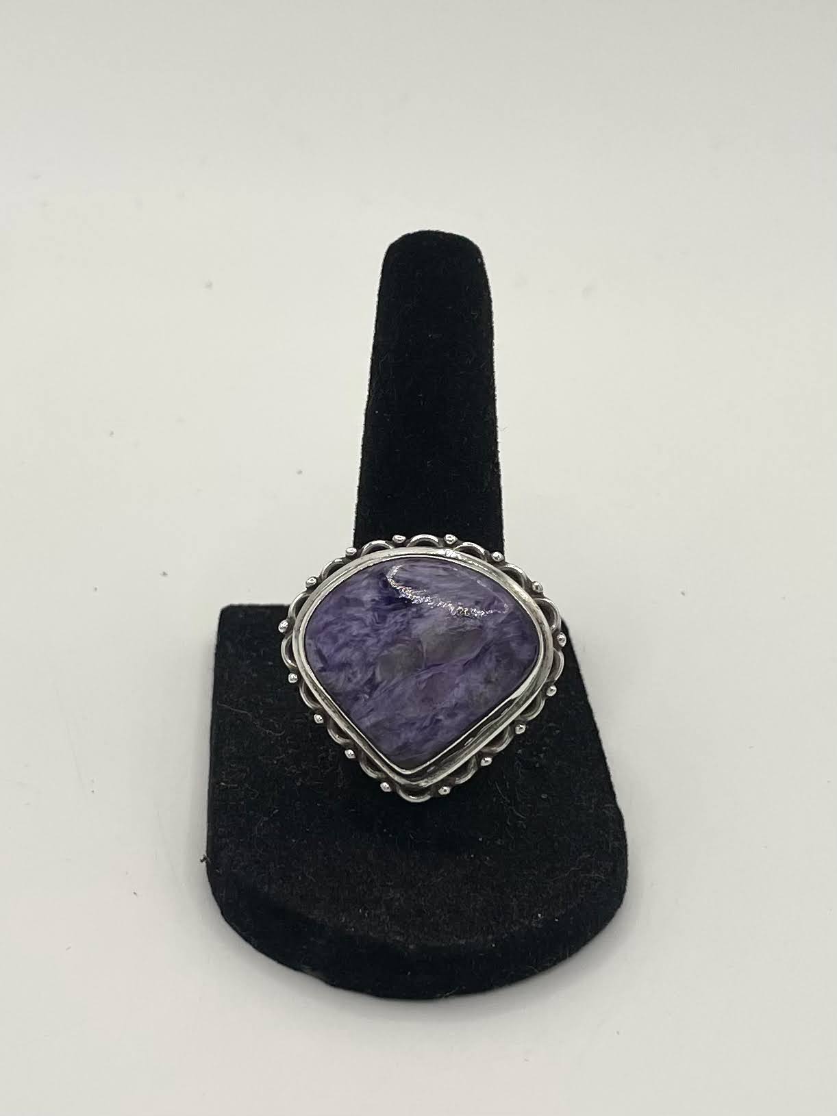 Charoite Silver Ring