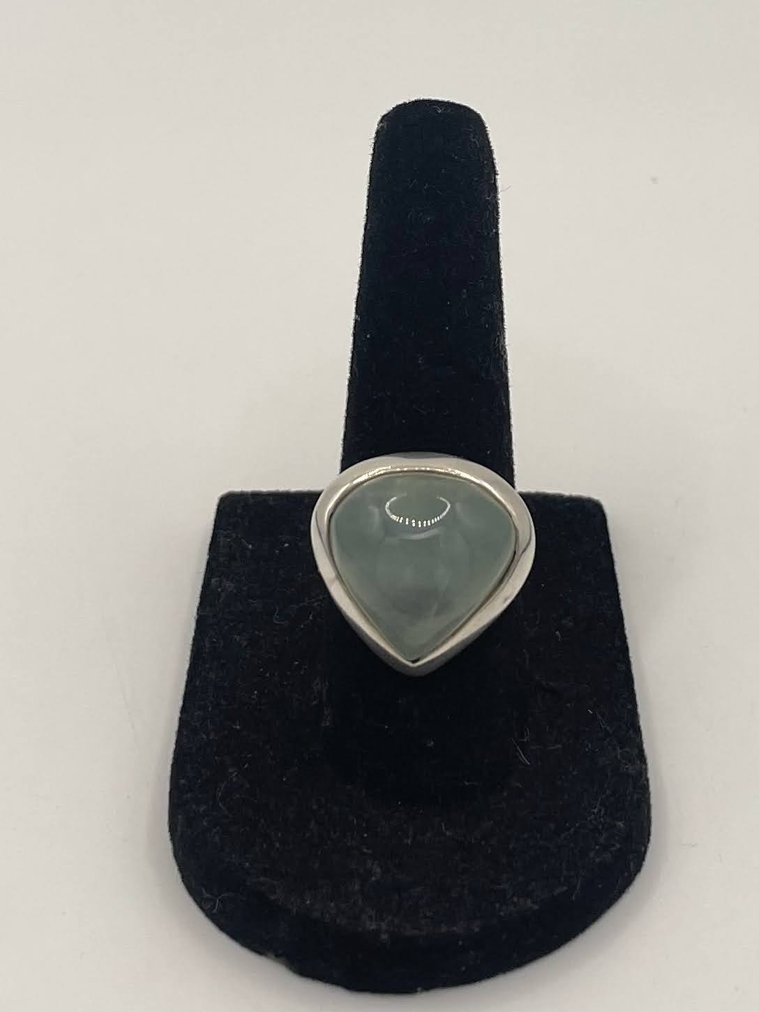 Green Fluorite Silver Ring