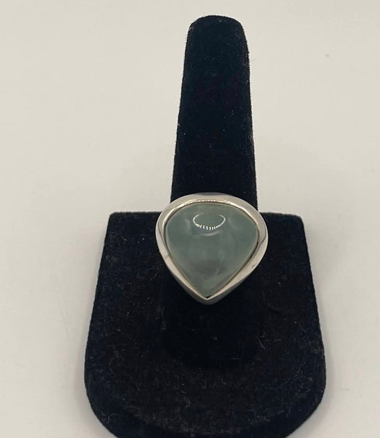 Green Fluorite Silver Ring