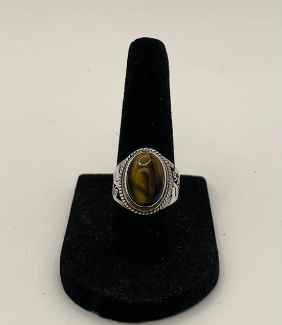 Tigers Eye Silver Ring