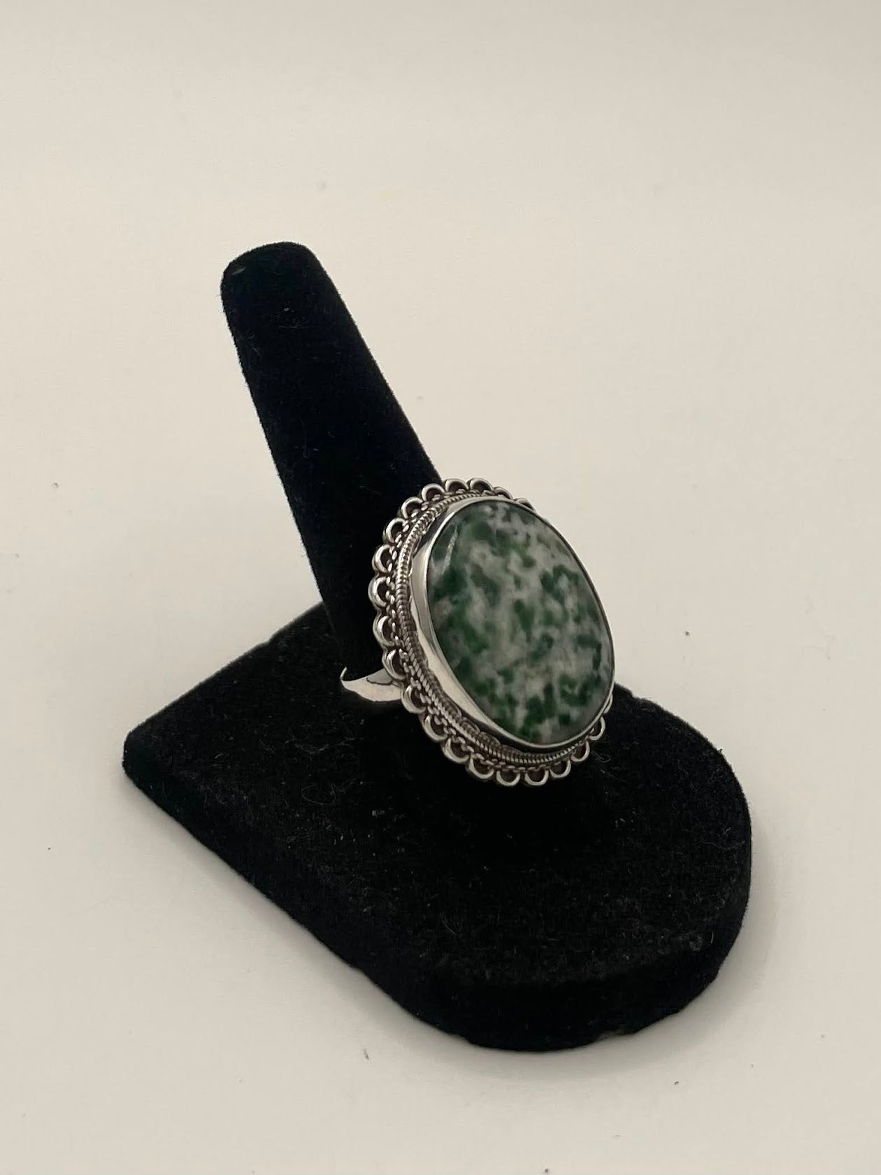 Moss Agate Silver Ring