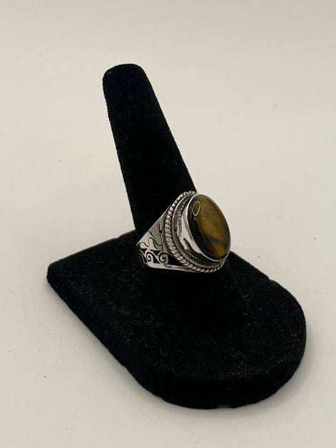 Tigers Eye Silver Ring