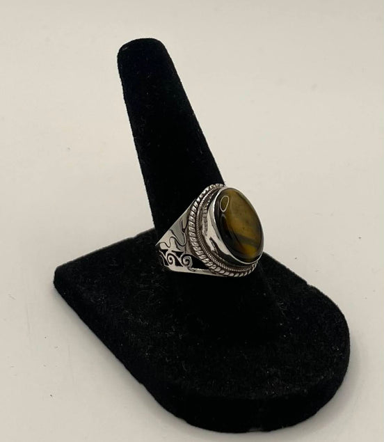 Tigers Eye Silver Ring
