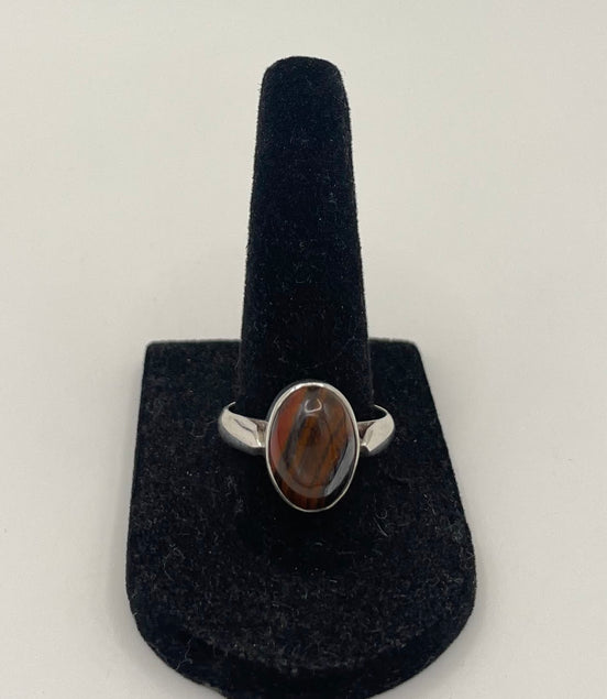 Tigers Eye Silver Ring