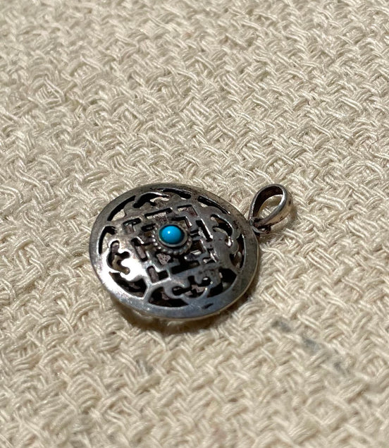 Turquoise and Coral Silver Ring