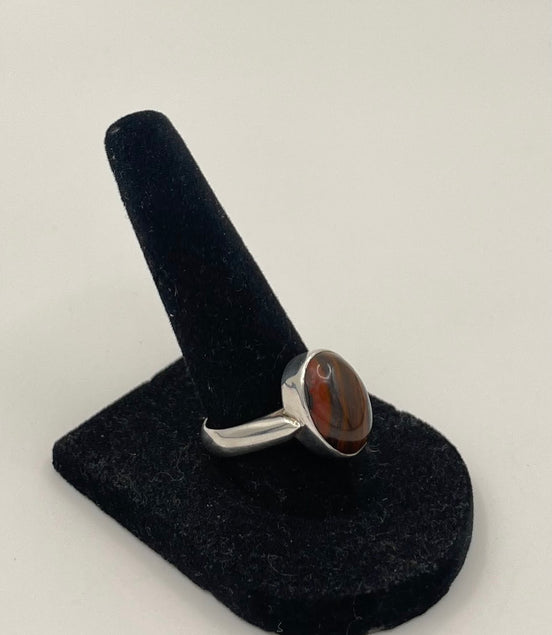 Tigers Eye Silver Ring