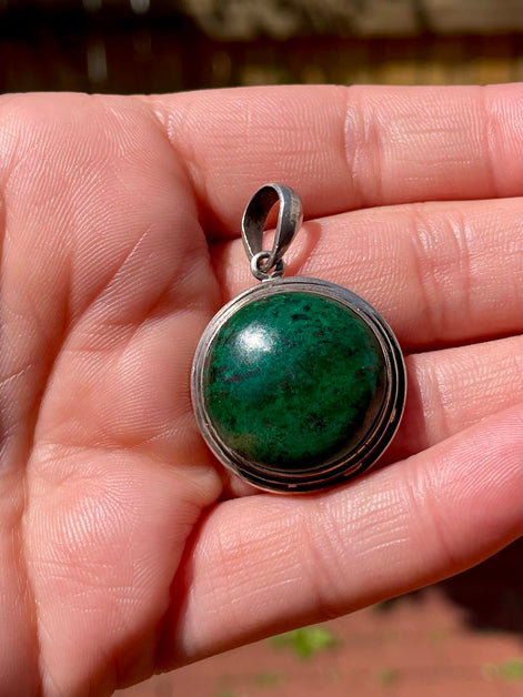 Bloodstone Silver Pendant