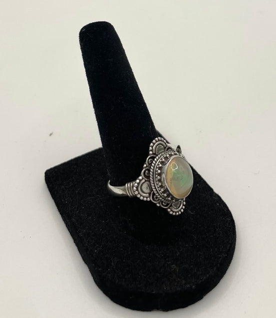 Opal Silver Ring