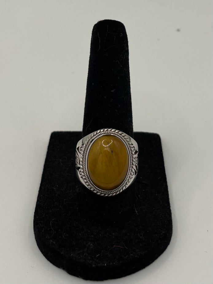 Tigers Eye Silver Ring