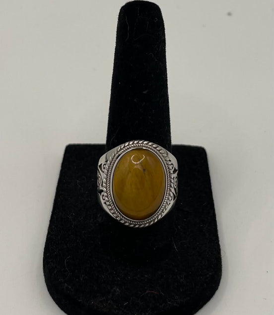 Tigers Eye Silver Ring